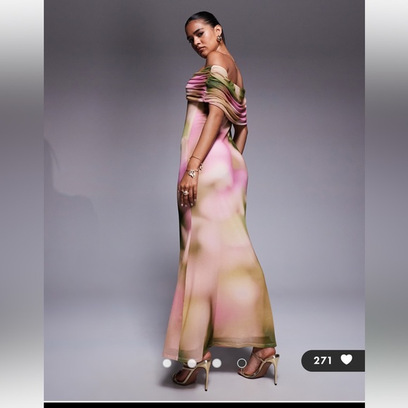 ASOS DESIGN knot detail sash bardot maxi dress - Picture 4 of 5